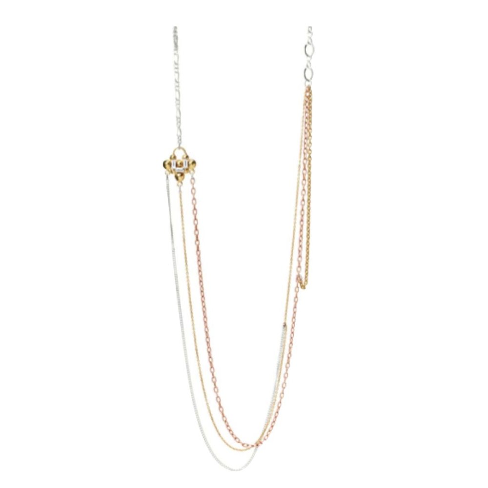 ANNA SHEFFIELD Layered 925 Sterling Silver Necklace NWT